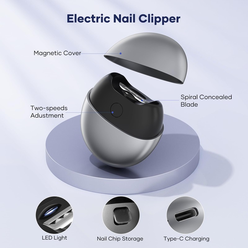 Electric Nail Clipper with USB Charging: Automatic Nail Clippers with