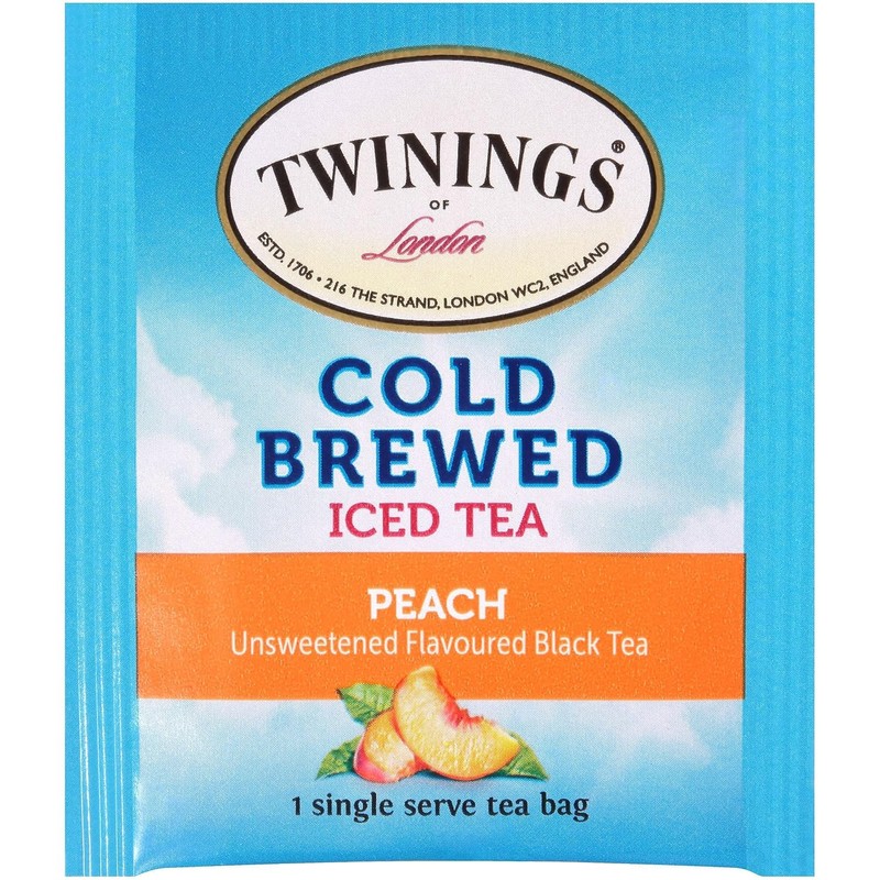 Twinings Peach Cold Brewed Iced Tea, 20 Count Box (Pack