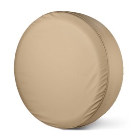 Spare Tire Cover, Beige Wheel Cover Waterproof PVC Leather Dust-Proof Universal Fit for Jeep, Trailer, RV, SUV and Camper (17 Inch)