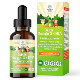 GROTTES- Líquido Omega 3 EPA DHA para Niños Vegano Orgánico Omega 3 para Niños Cerebro Ojo y Desarrollo de Cuerpo Completo
