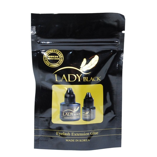Sky Eyelash Glue Lady Black - 10 ml, Black | Liquid Glue for Eyelash Extension | Quick Drying 2 Seconds, 6-7 Weeks Adhesion, Resistant | Professional Eyelash Extension, Anti-Allergy