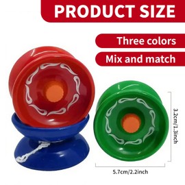 3 Pack Alloy Responsive Yoyo Set for Kids and Beginners – Red, Blue, Green Metal Yo-Yos for Tricks – Includes Extra Strings – Yoyo Kids Gift Set