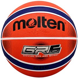 Molten Premium - Balón de Baloncesto de Goma con diseño de 12 Paneles, Rojo/Azul, Talla 6