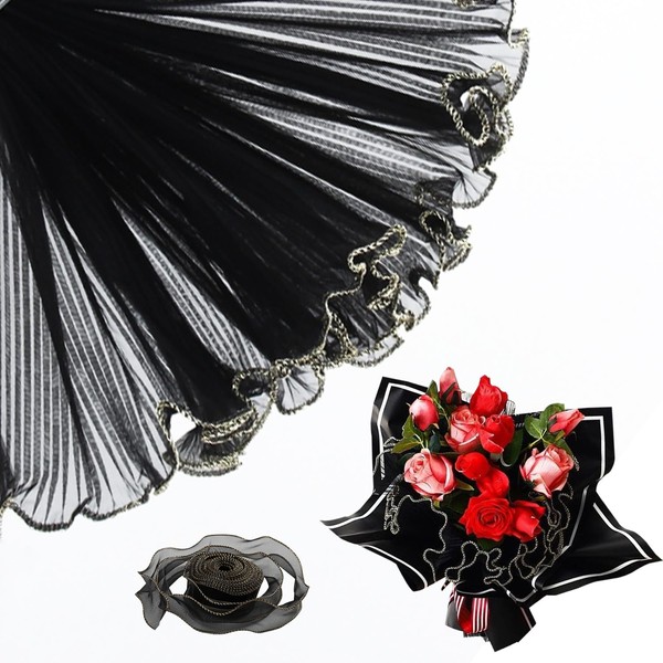 Amsthow 3 Pack Flower Wrapping Mesh Floral Wraps Paper with
