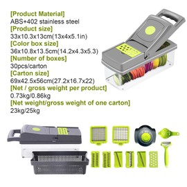 Kawlity Vegetable Chopper 14-in-1 Multifunctional Food Chopper, Onion Chopper