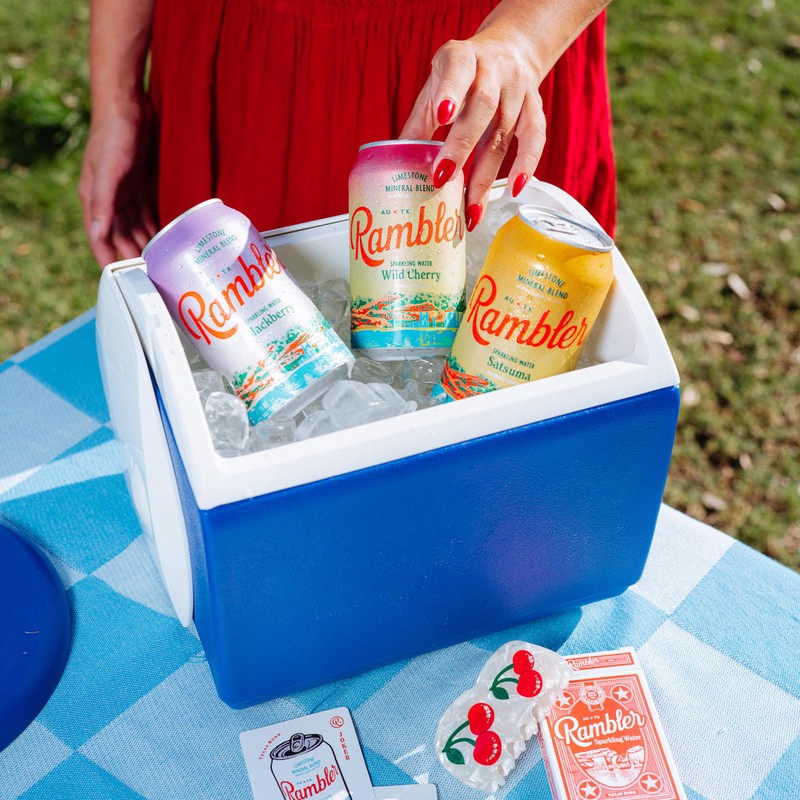 AUTX RAMBLER Sparkling Water, Texas Limestone Mineral Blend, Wild Cherry