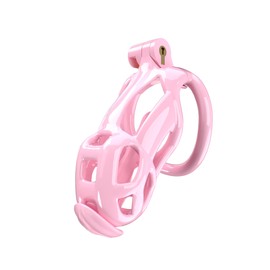 Pink Protective Cage Multi-Size Cage for Men with Conduit —A (C1P, Curved Ring)
