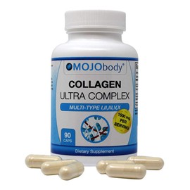 MOJObody Multi Collagen Capsules Ultra Complex (Types I, II, III, V & X) Complex Multi Collagen Protein Blend for Anti-Aging, Hair, Skin, Nails and Joints, 1500mg Per Serving, 90 Capsules