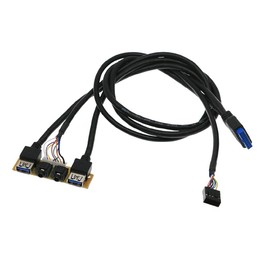 Qksky USB3.0+USB3.0+HD Audio Cable, Adapter with HDMI and 3.0 Ports for PC