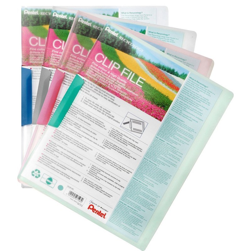 Pentel A4 Clip File - Pink