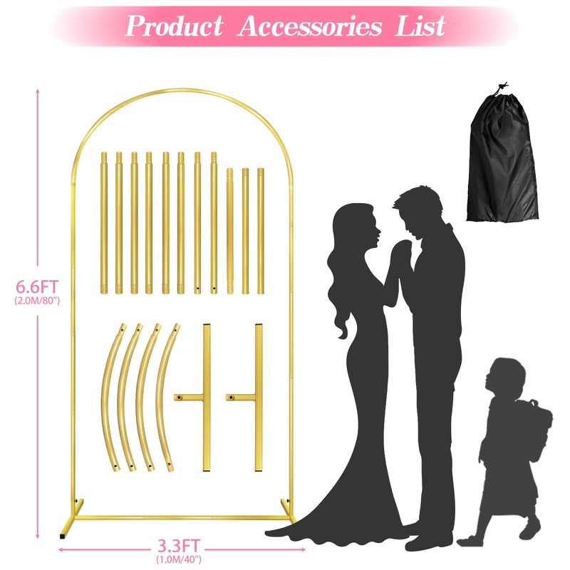 GILPWA Wedding Arch Backdrop Stand, 7.2FT Balloon Backdrop Stand Arch