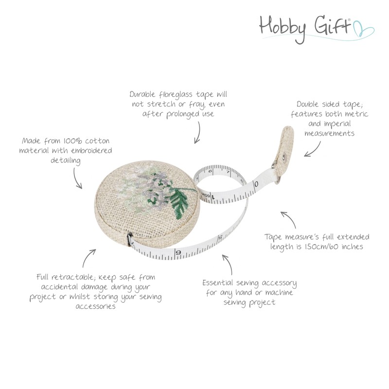 Hobby Gift Tape Measure - Retractable Fabric Covered Sewing Tape