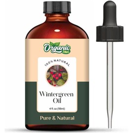 Organic Zing Wintergreen (Gaultheria Procumbens) Oil | Pure & Natural Essential Oil for Aroma, Diffusers, Haircare & Massage - 118ml/3.99fl oz