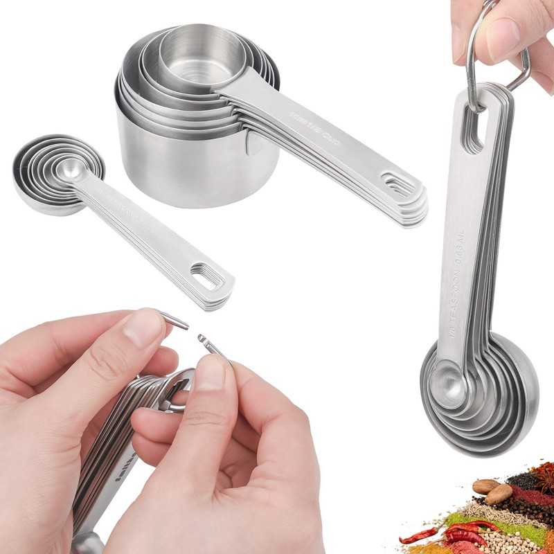 Smithcraft 18/8 Stainless Steel Measuring Cups and Spoons Set, Metric