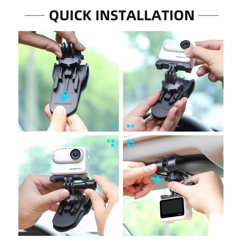 MAXOLA Car Clip for Insta360 GO 3 Car Sun Visor