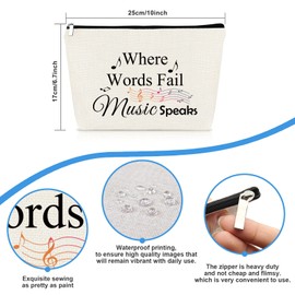 Music Gift for Women Makeup Bag Music Lover Gifts Music Teacher Gift Cosmetic Bag Music Teacher Appreciation Gift Thank You Gift for Music Teacher Student Musicians Christmas Birthday Gift Travel Bag
