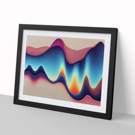 Abstract Soundwave Art Vol.1 H1022 Framed Print for Living Room Bedroom Home Office Décor, Wall Art Picture Ready to Hang, Black A4 Frame (34 x 25 cm)