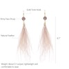 RUOFFETA Long Feather Earrings for Women, Bohemian Elegant Delicate Faux