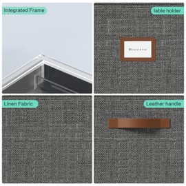 File Box for Hanging, File Organizer Box with Lid Decorative File Folders Letter Size Organizer with One-Piece Integrated Plastic Slide Rail (Grey, 13.2x10.1x10.1inch(2pack))