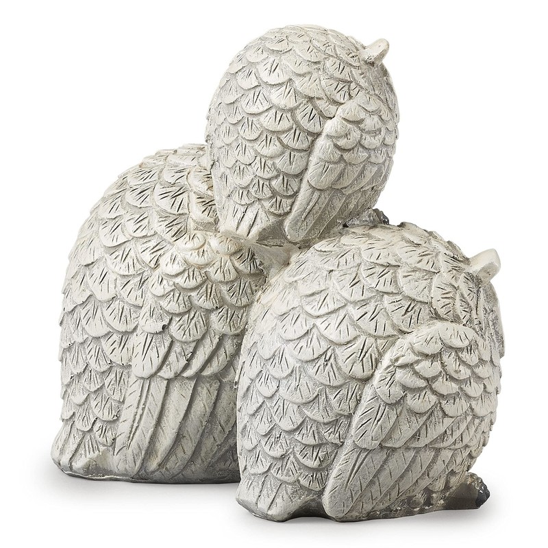 Garden Items Owls Garden Statue, one Size, Light Gray