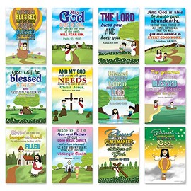 God's Blessing Christian Living Poster (12-Pack) - Inspirational Bible Verses Poster for Men Women Teens - A3 Size - Youth Ministry Sunday School Church Decor Home Decor