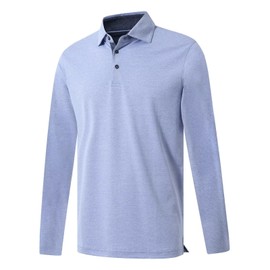 VEBOON Mens Long Sleeve Polo Shirts Performance Business Casual Collared Shirts for Men