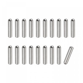 sourcing map 20 Pieces 2 x 12 mm Dowel Pins 304 Stainless Steel Round Head Flat Fastening Elements