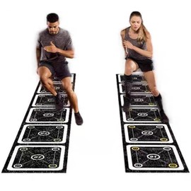 HUAGHEE Rubber Agility Ladder 8.8 Ft Non-Slip Speed Agility Training Ladder for Soccer Footwork Training，Flat Agility Ladder for Children's Physical Training Equipment (8.8 ft)