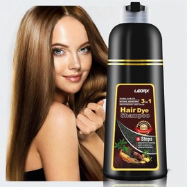 leorx Champú Tinte para Cabello Castaño 3 En 1, Color para Refrescar El Cabello Colorante Herbal Instantáneo para Mujeres y Hombres, 16.9 Fl Oz,...   