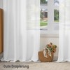 WOLTU Curtains with Ruffle Tape, Linen Look, Semi-Transparent Voile Linen