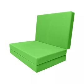 Danfuton Twin Size Trifold Foam Bed, Shikibuton, Ottoman Mattress 4 x39x 75 Lime