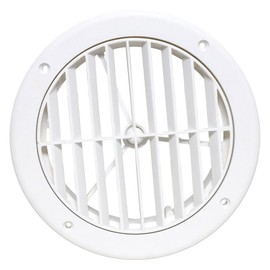 Valterra A10-3363VP Heating and A/C Register with 360° Rotation (No Damper) - 5-1/4" ID x 7" OD, White
