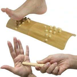 Perfect for Health Promoting Foot Massage Set: Bamboo Fumi, Foot Step, Massage Rod, Urn Pusher, Foot Urn Massage, Health Goods (With Warts)