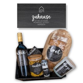younikat Housewarming Gift Wall Decoration with Saying Home Including Sticker Set for Housewarming I Plate for Hanging I Bread Salt Housewarming Gift I dv1539