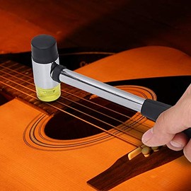 Martillo Mazo de Goma para Guitarra Traste y Reparación Martillo de Doble Cabeza Genérico para Guitarra Luthiers Mandolina Bajo Banjo y Ukelele       