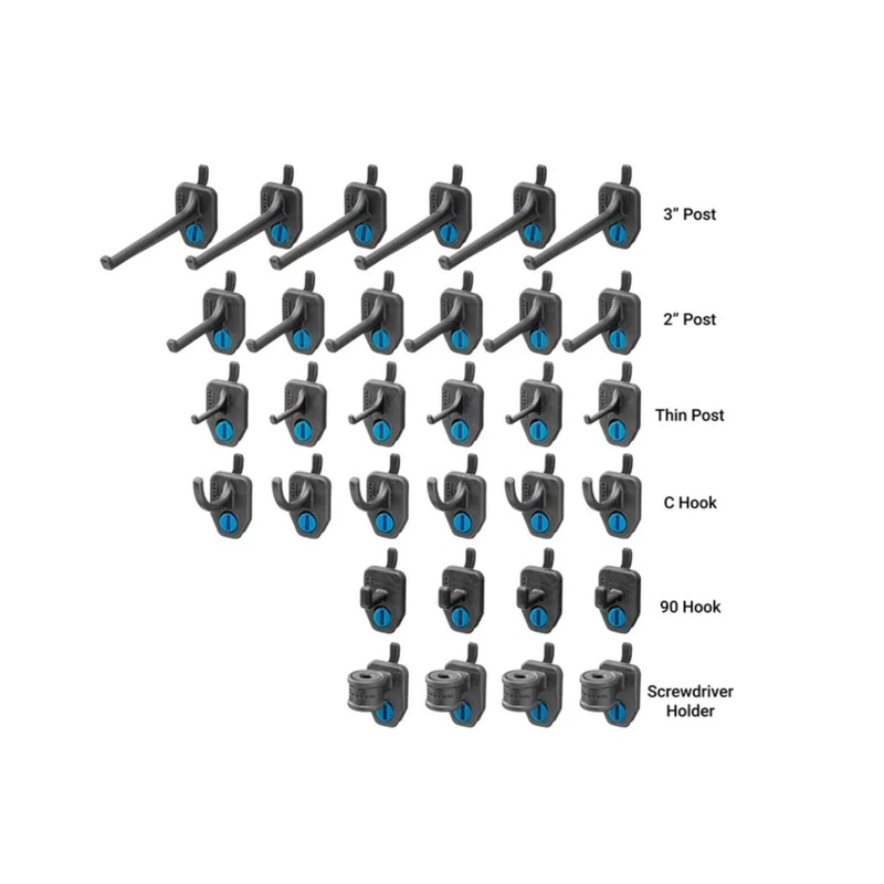 ROCKLER Hang-Tight 32-Piece Pegboard Hooks Kit – Locking Tool Organizer