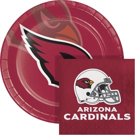 Trendware Arizona Cardinals Paper Plate and Napkin Party Kit, 48 ct