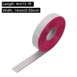 sourcing map Flat Ribbon Cable Wire 4m/13.1ft Length 1.0mm Pitch 14Pin Gray for AWM 2651 Connecting