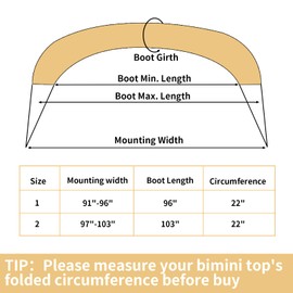 EHRGK Bimini Top Storage Boot, 91"-96" Waterproof UV Protection, Fits Round & Square Tube Frames, Boat Bimini Top Accessory