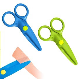 2 Pcs Kids Scissors,Childrens Scissors,Toddler Scissor,Children Blunt tip Safety Scissor,for Scrapbooking Art DIY Craft Students Teaching Stationery