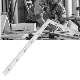 L Square Stainless Steel L Shape Square Ruler 90 Degree Right Angle Ruler Measurement Tool Double-Sided with Red and Black Color Mark for Carpenter, (300mm*150mm)