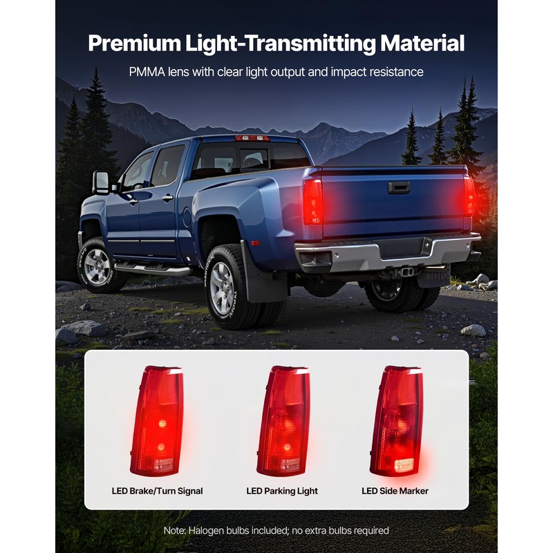 VEVOR Tail Light Assembly Compatible with 1988-1999 Chevy/GMC C/K 1500