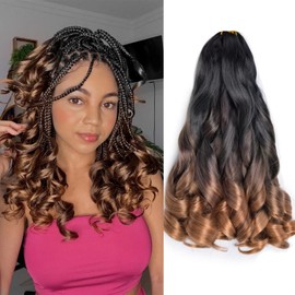 French Curly Braiding Hair 14 Inch 8Pack/lot Loose Wavy Spiral Curl Braids Crochet Hair Deep Wave Synthetic Extensions Pre Stretched Bouncy(T30#)