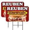 Vista Products Reuben Sandwiches 2 Pack Double-Sided Yard Signs 16"
