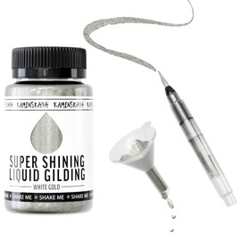 KAMENSKAYA Liquid White Gold Leaf Paint: Alcohol Based Fast Drying White Gold Liquid Gilding, 3.38 fl oz (100 ml)