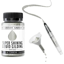 KAMENSKAYA Liquid White Gold Leaf Paint: Alcohol Based Fast Drying White Gold Liquid Gilding, 3.38 fl oz (100 ml)