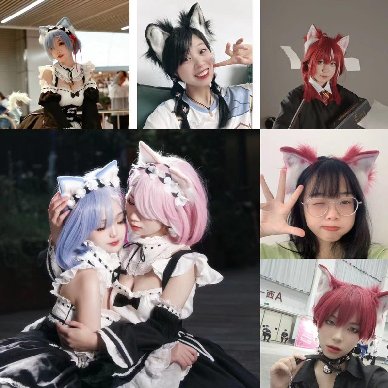 GUFER Cat Ears, Fox Ears, Cat Ears, Headband, Chemo Ears,