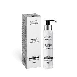 collagen face cleanser, acne, dirt, makeup and oil remover, gentle-skin cleansing, natural renewing, peeling and pigmentation.