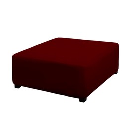 PureFit Super Stretch Form Fit Square Ottoman Cover Rectangle - Ottoman Slipcovers for Foot Stool & Folding Storage Furniture for Living Room with Nonslip Elastic Bottom (Medium-XL, Wine)