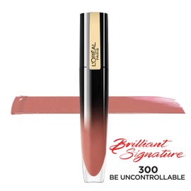 L'Oreal Paris Brilliant Signature Shiny Lip Stain Lipstick, Be Uncontrollable 0.21 Fl Oz.